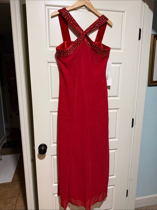 Ashro Dresses & Skirts - Ashro Red Crystal Embellished Maxi Dress Gown NWOT